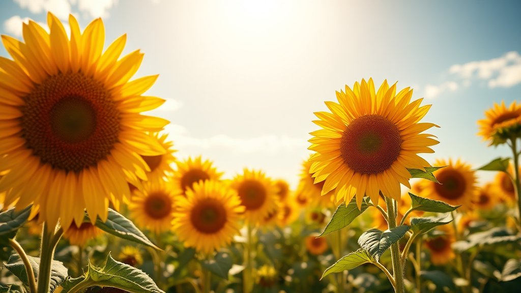 해바라기 키우기: 방법 및 개화 시기 (realistic 스타일)