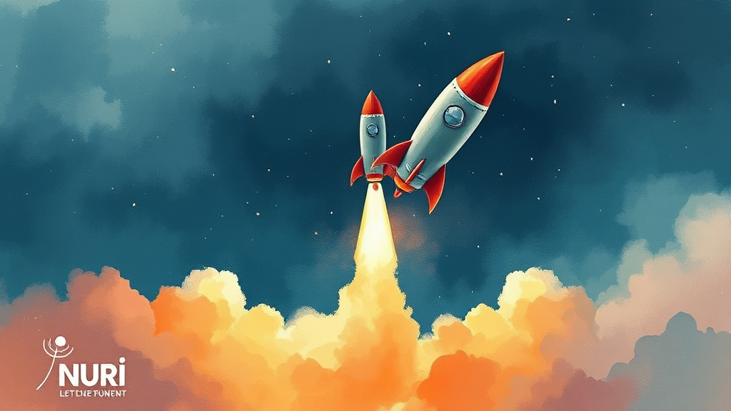 우주 관련 기술 혁신과 미래 전망 (watercolor 스타일)