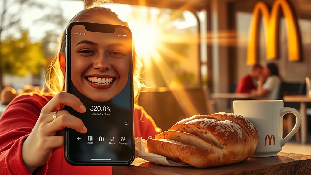 맥모닝 할인 팁 (realistic 스타일)