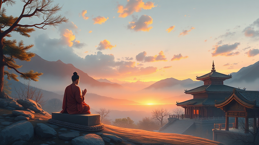 새벽 예불부터 약사암 산행까지: 백양사 템플스테이의 다채로운 프로그램 (realistic 스타일)