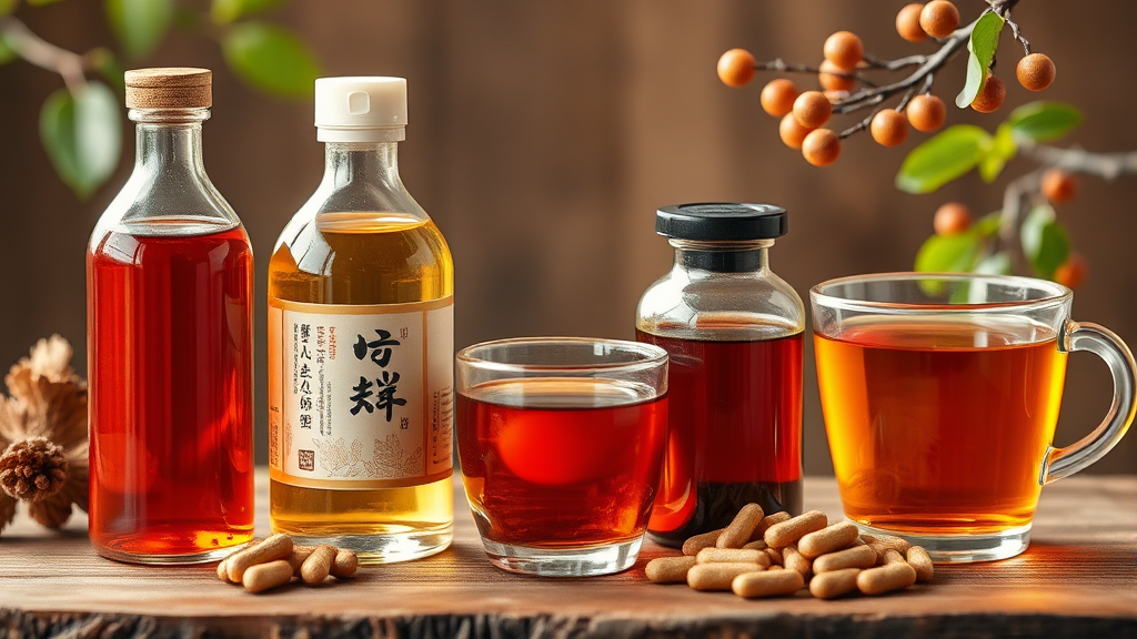 황칠나무 추출물, 올바른 섭취 방법과 권장량 (realistic 스타일)