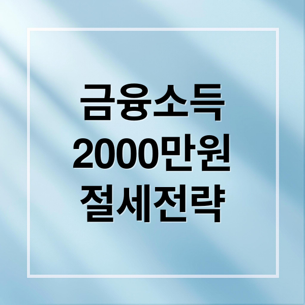 금융소득
2000만원
절세전략 (금융소득 2000만원 세금 건보료)