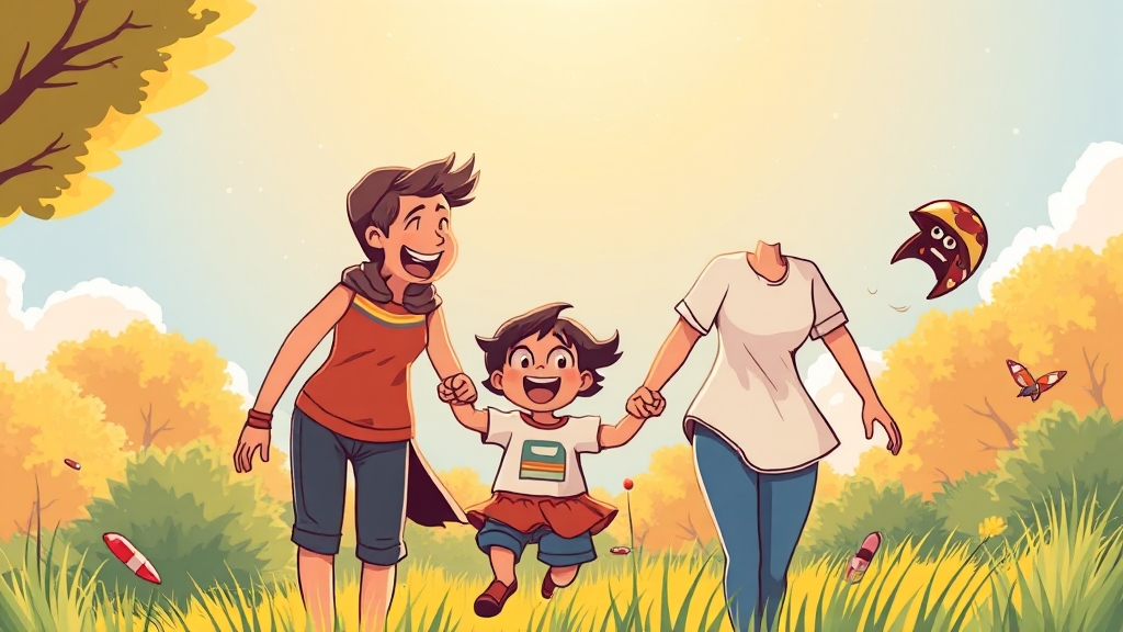 게임 중독 극복, 부모 역할 중요 (cartoon 스타일)