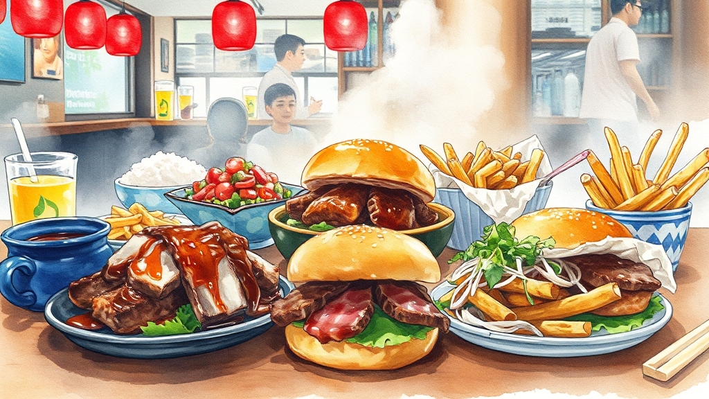 사이드 메뉴 & 음료 분석 (watercolor 스타일)