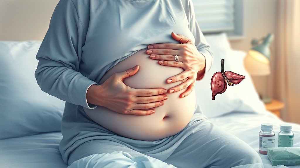 간암 환자, 복수 관리 어떻게 해야 할까? (watercolor 스타일)