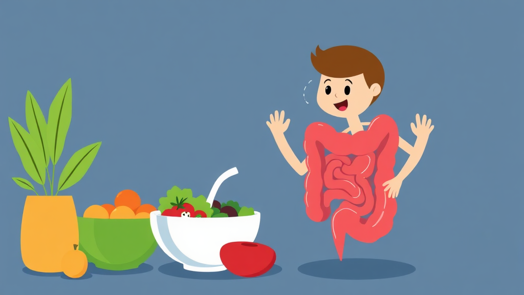 대장암 예방을 위한 생활 수칙과 조기 검진의 중요성 (cartoon 스타일)