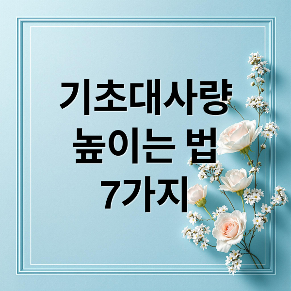 기초대사량
높이는 법
7가지 (기초 대사량 높이는법 7가지)