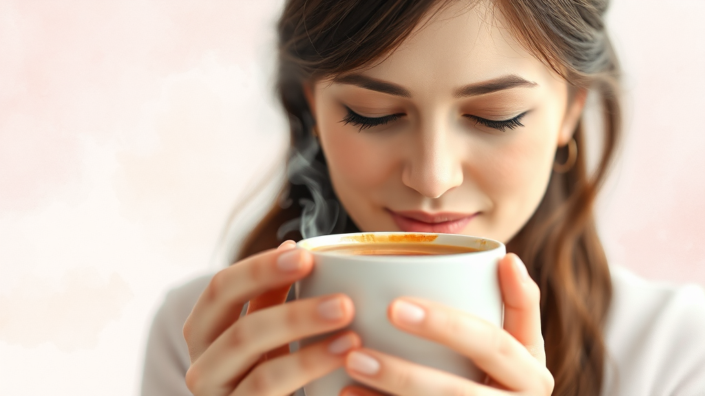 기침 완화 차의 조건 (watercolor 스타일)