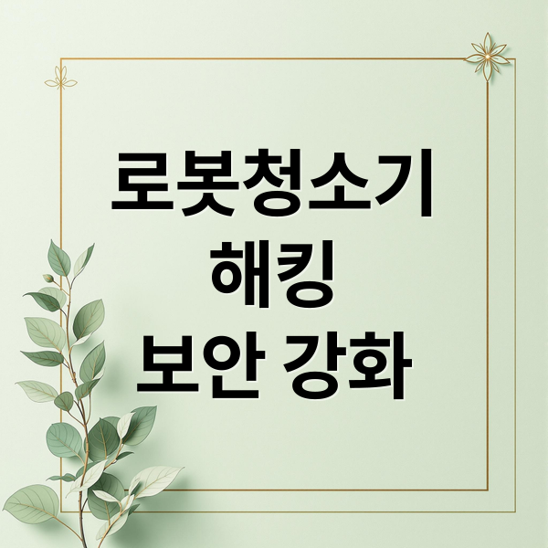 로봇청소기
해킹
보안 강화 (로봇청소기 보안 문제)