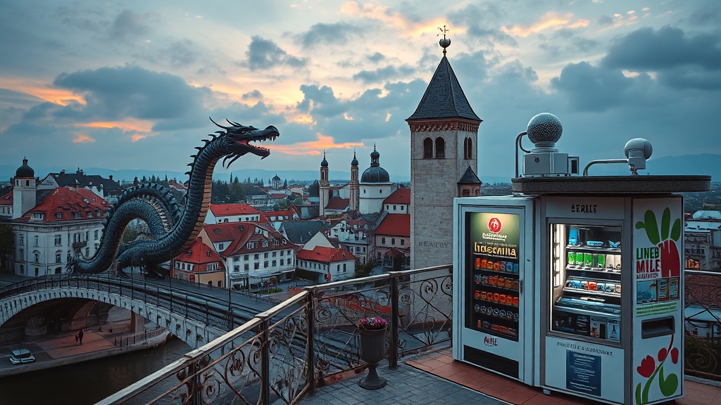 류블랴나 여행: 도시 탐험 (realistic 스타일)