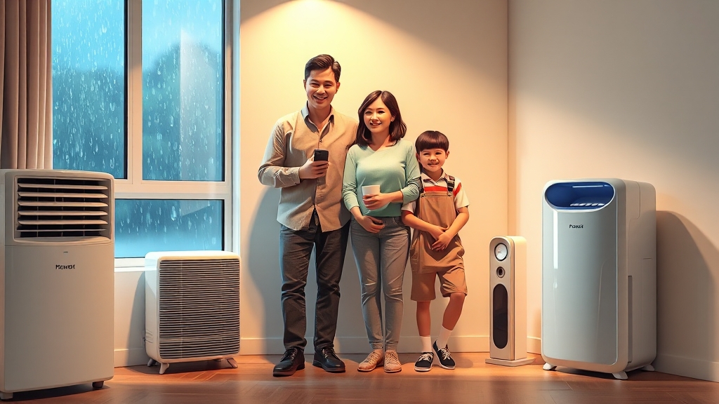 장마철 습도 관리 비법 (illustration 스타일)