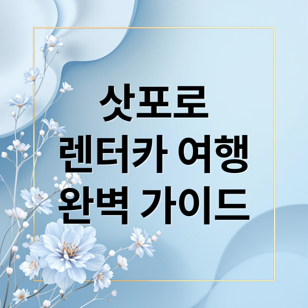 삿포로
렌터카 여행
완벽 가이드 (삿포로에서 렌터카 대여하기)