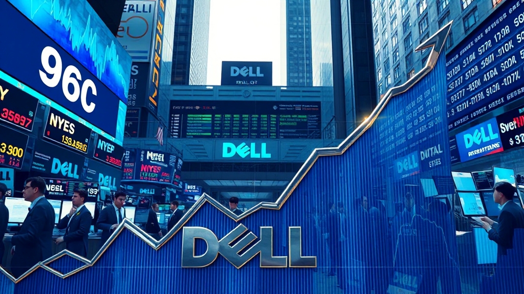 델 주가 흐름 및 재무 정보 (realistic 스타일)