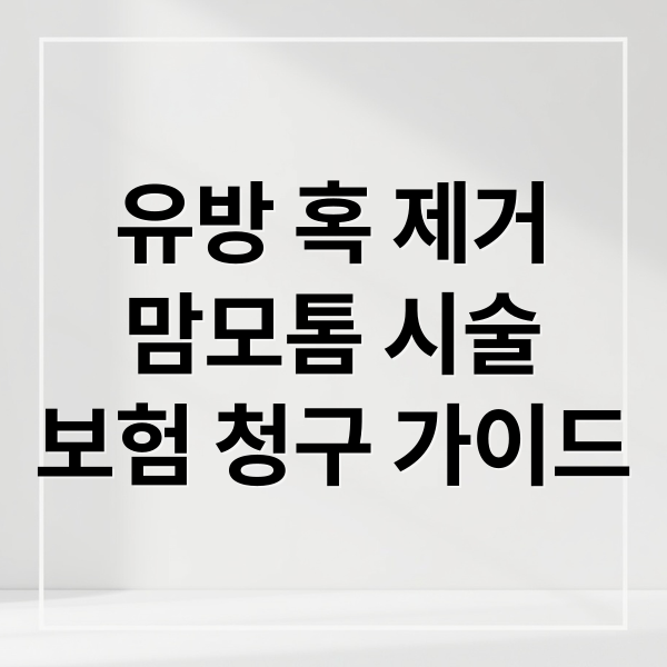 유방 혹 제거
맘모톰 시술
보험 청구 가이드 (맘모톰 실비 청구 비용)