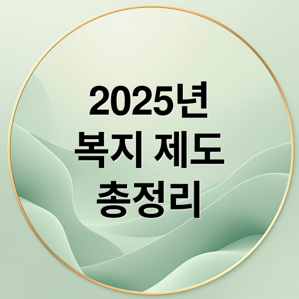 2025년
복지 제도
총정리 (올해 달라진 복지 정책 한눈 총정리 가이드)