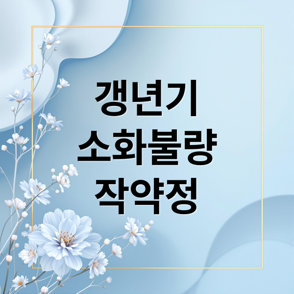 갱년기
소화불량
작약정 (갱년기 증상 소화불량 작약정)