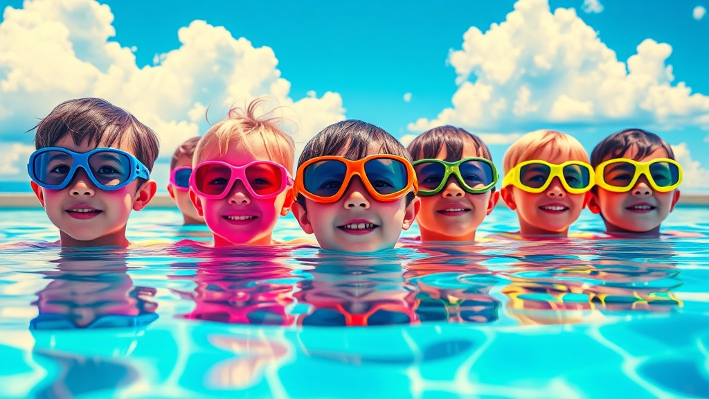 수영장 & 바닷가 눈병 예방 (popart 스타일)