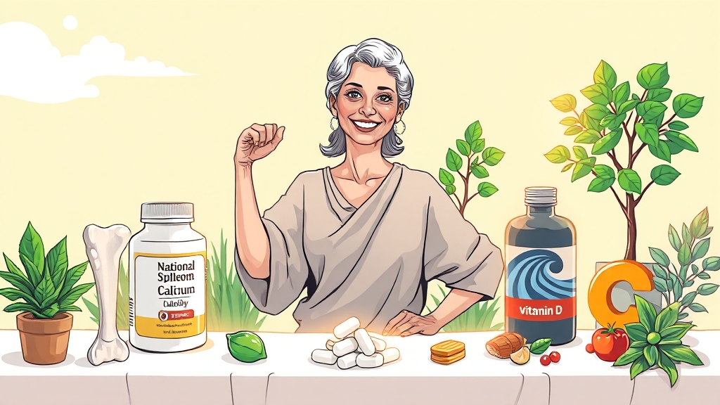 건강 증진을 위한 영양소 조합 (illustration 스타일)