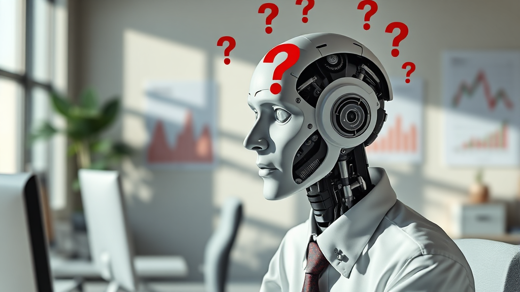 AI 확산, 직장인 불안감 증폭 (realistic 스타일)