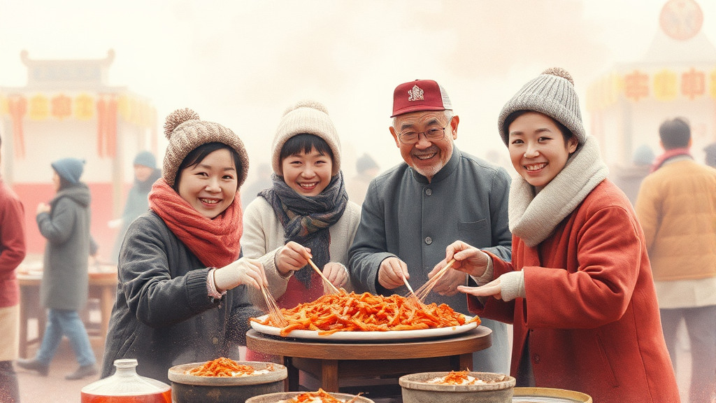 김장 체험, 어떻게 참여할까? (watercolor 스타일)