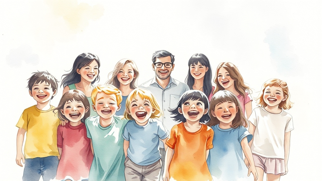 아동 안전 및 건강 관리 프로그램 (watercolor 스타일)
