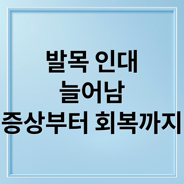 발목 인대
늘어남
증상부터 회복까지 (발목인대 늘어남 조치 12가지)