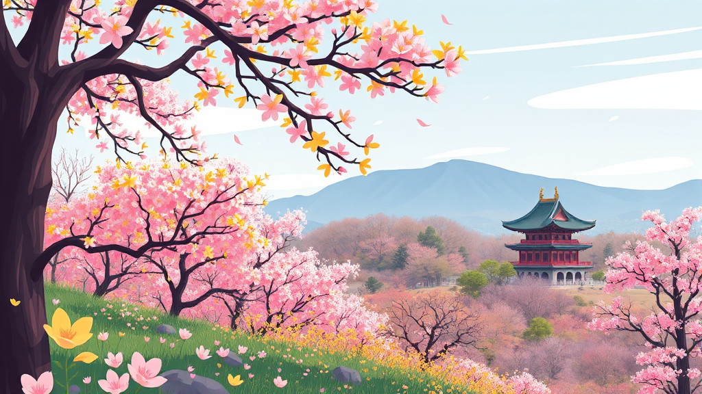 문화 행사와 함께하는 특별한 서울 나들이 (illustration 스타일)