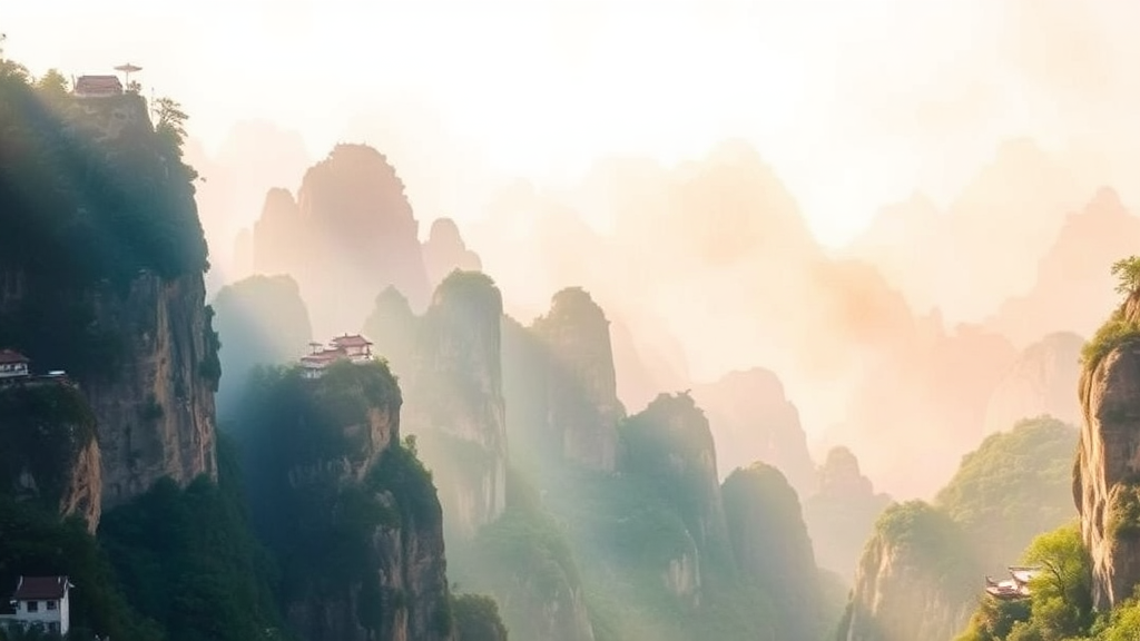 장가계 여행 비용, 현실적인 예산 계획 세우기 (watercolor 스타일)