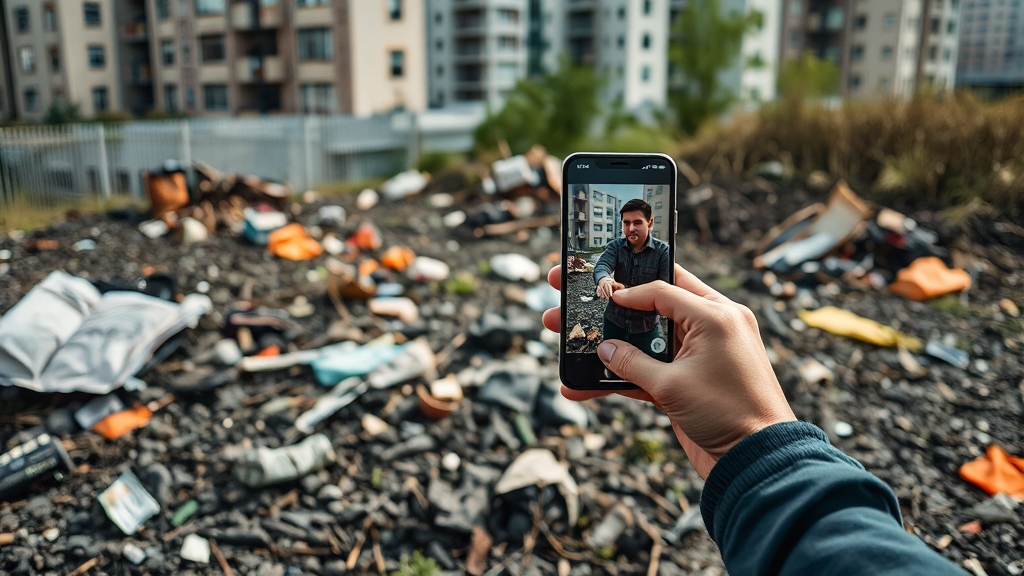 무단투기 신고, 이렇게! (realistic 스타일)