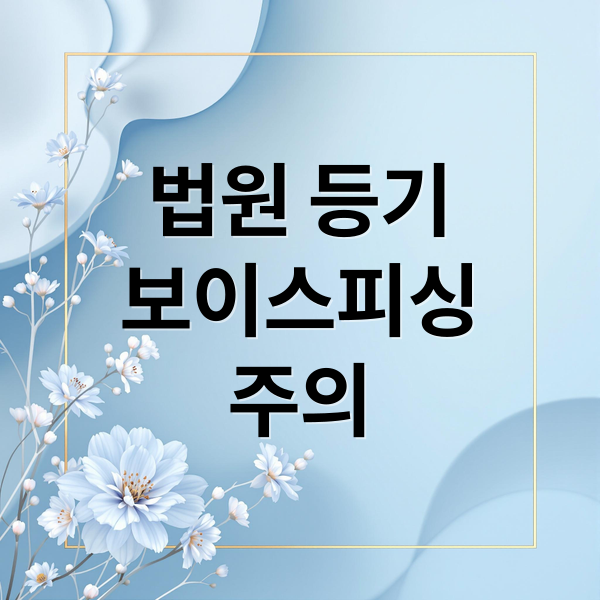 법원 등기
보이스피싱
주의 (법원등기 보이스피싱 미수령 전화 대처)