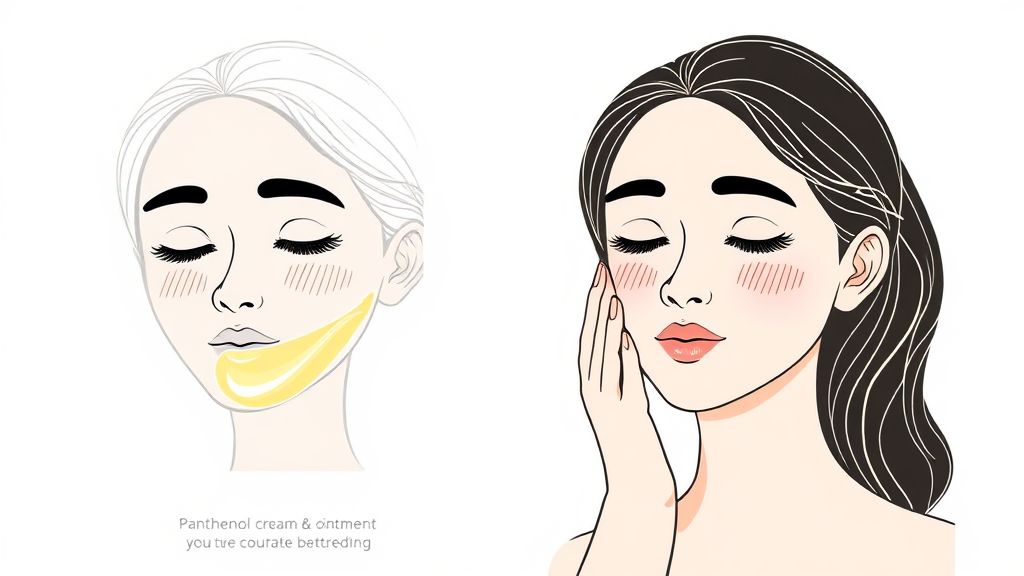 판테놀 크림 vs 연고: 차이점 (illustration 스타일)