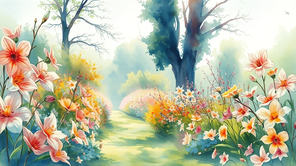 꽃 상태별 꿈 해몽: 의미 파악 (watercolor 스타일)