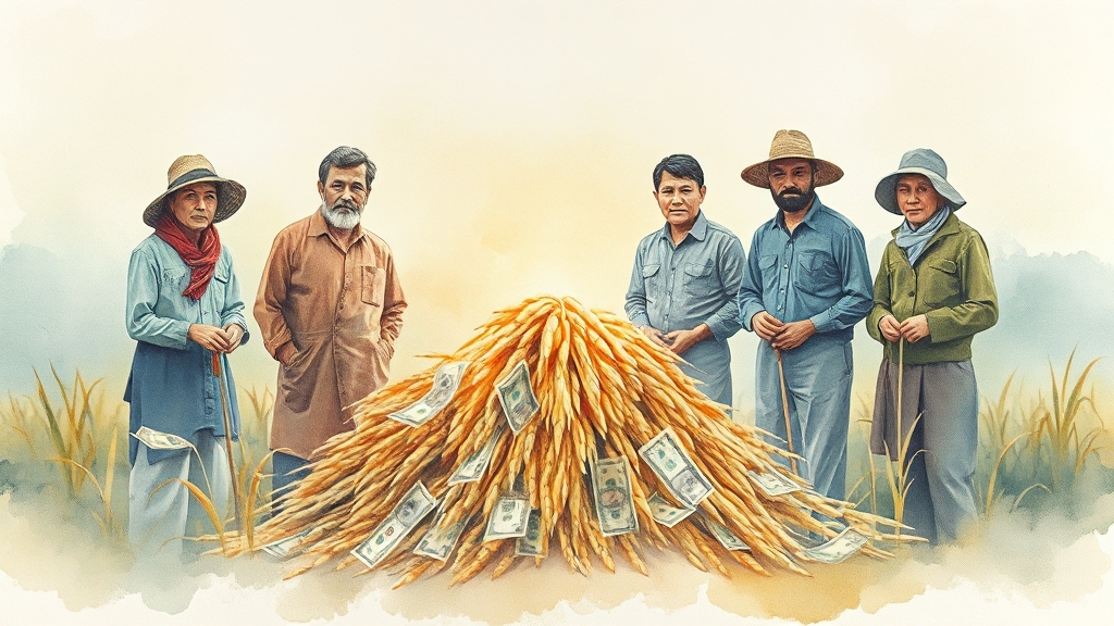 농업과 식량 안보에 미치는 영향 (watercolor 스타일)