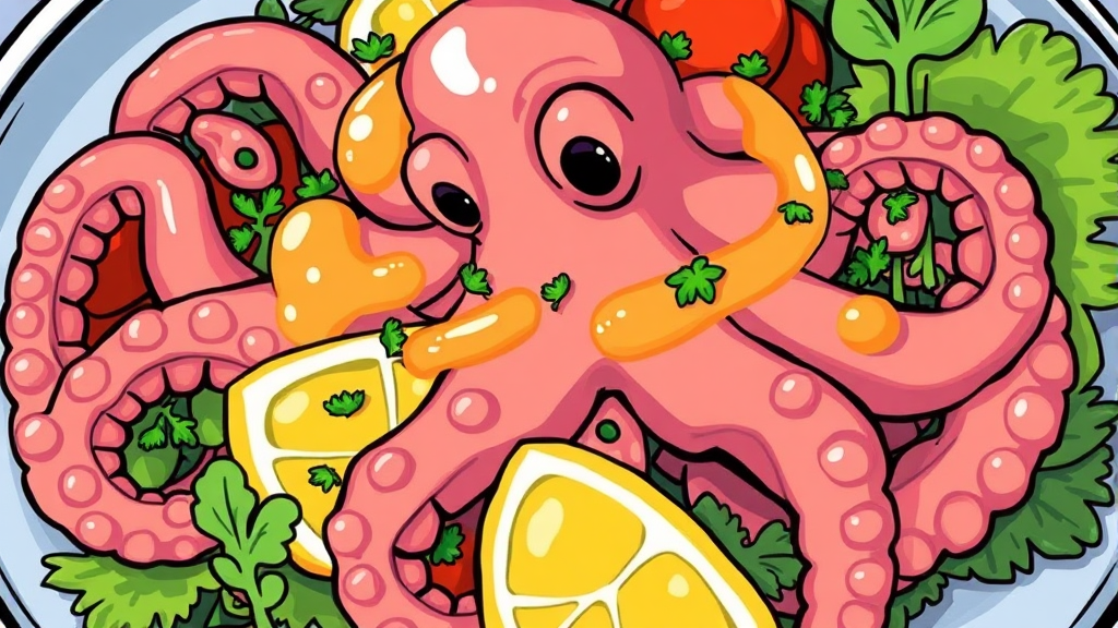 문어초회 초간단 레시피 (cartoon 스타일)