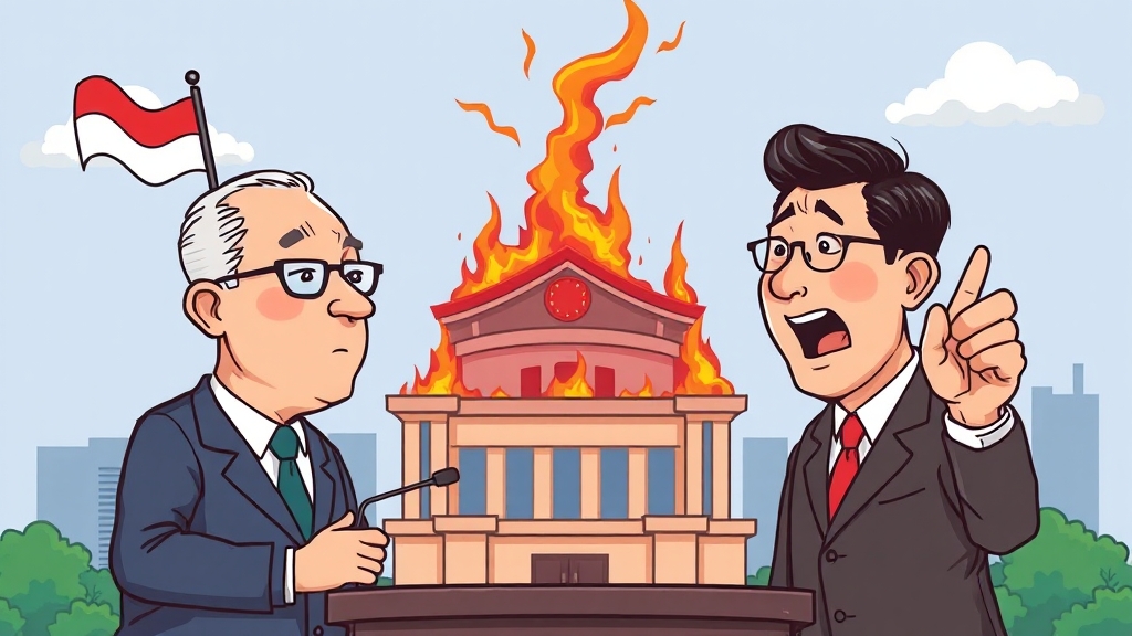 정치 현안, 여야 대립 심화 (cartoon 스타일)