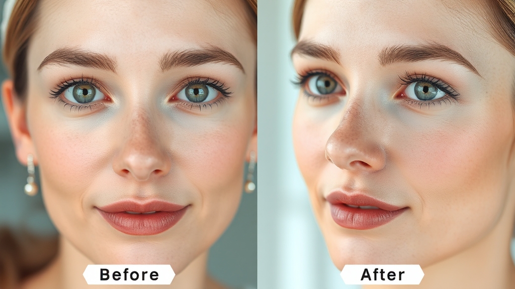 사용 전후 피부 변화 비교 (realistic 스타일)