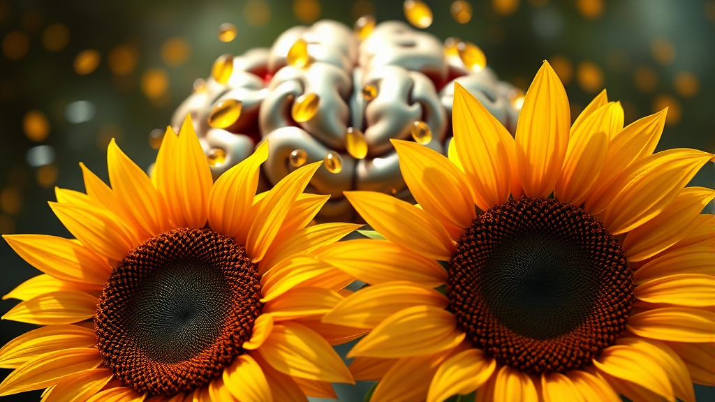 해바라기씨 주요 영양 성분 분석 (realistic 스타일)