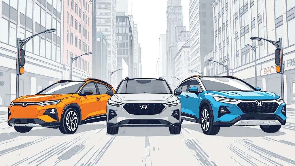 경쟁 차종 비교 분석 (cartoon 스타일)