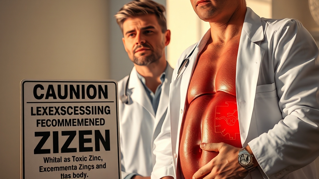 아연 섭취 시 주의사항 (realistic 스타일)