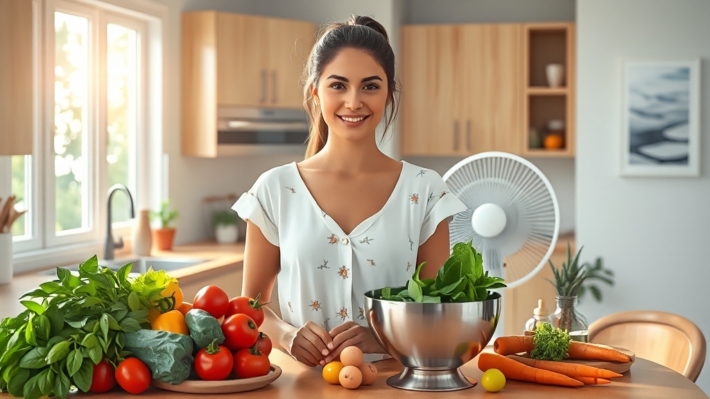 두한증 예방을 위한 식습관 (realistic 스타일)