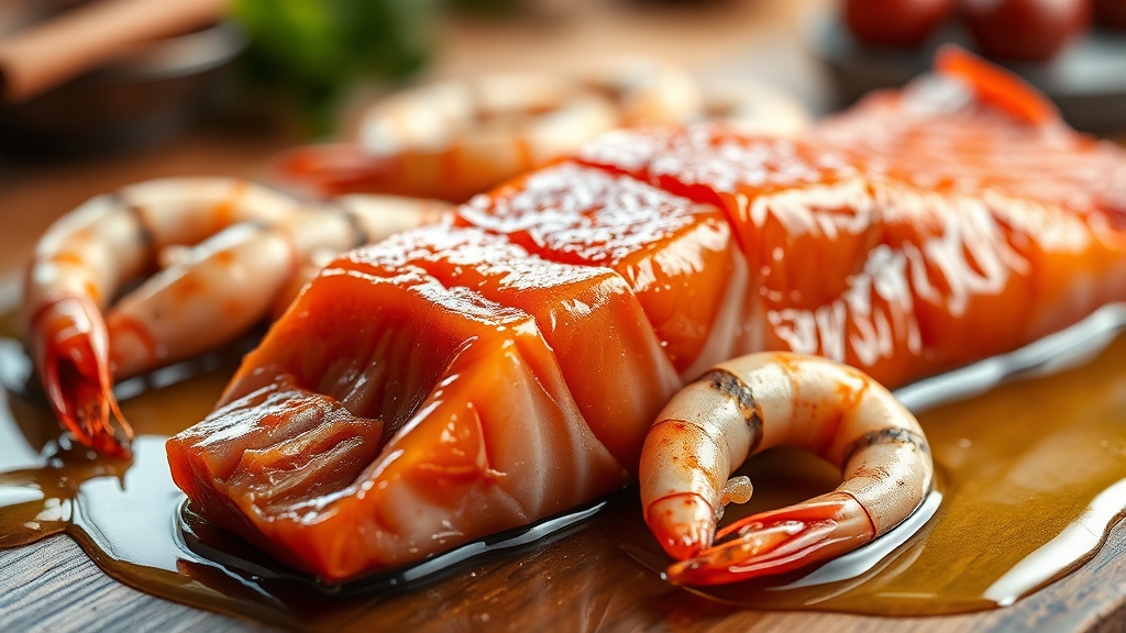 아스타잔틴 섭취 방법 및 풍부한 식품 (realistic 스타일)