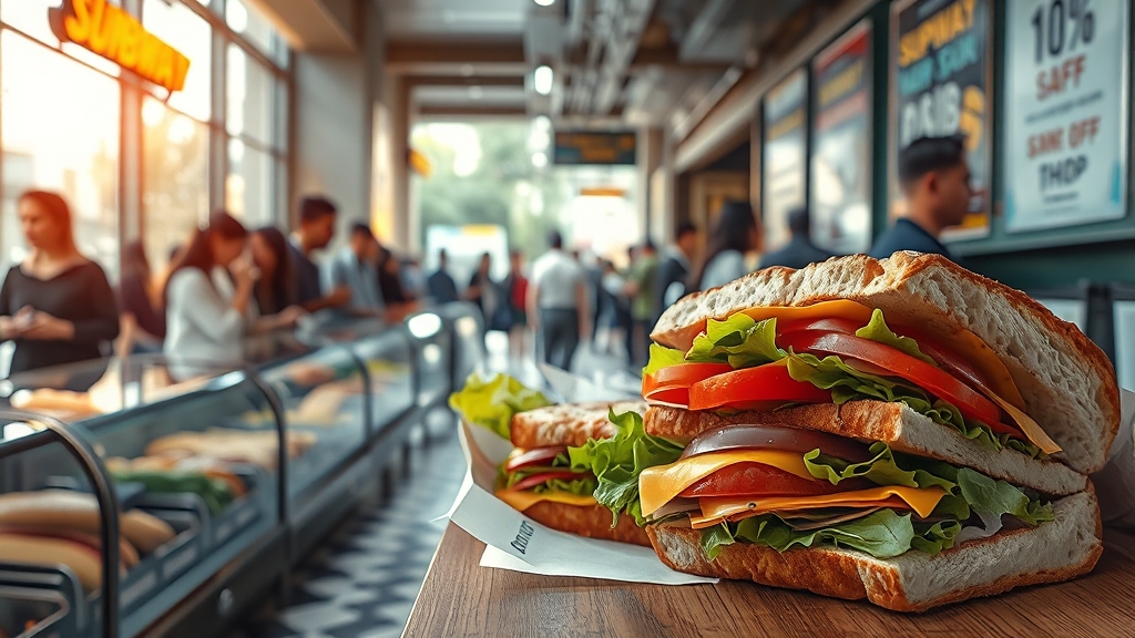 서브웨이 숨겨진 메뉴 및 할인 정보 (realistic 스타일)