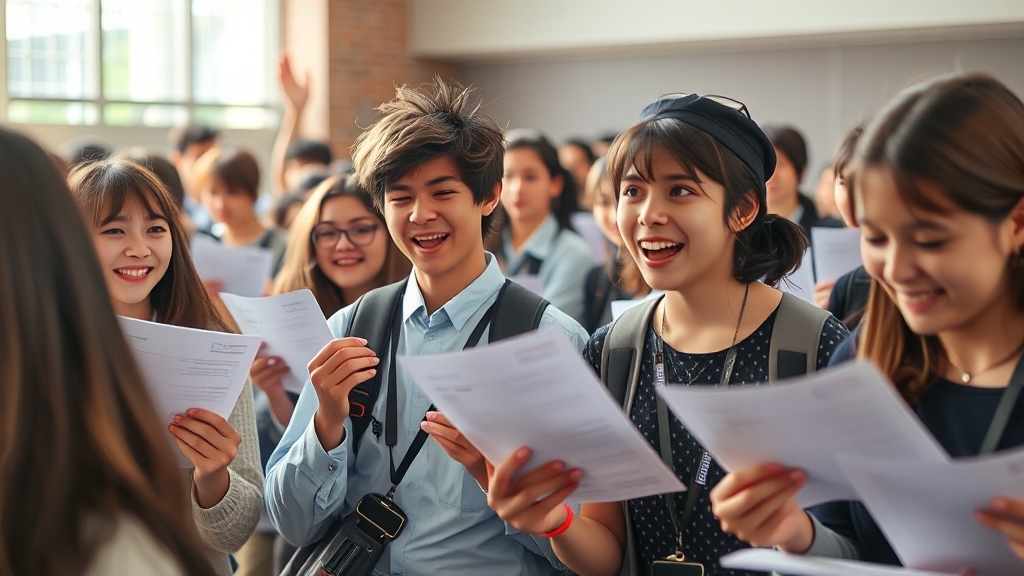 영역별 시험 후기 (국어, 수학, 영어, 탐구) (realistic 스타일)