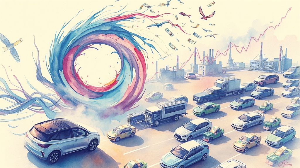 경제 시장 주요 이슈 (watercolor 스타일)