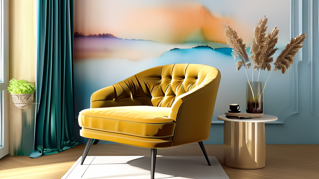 거실을 아늑하게 만드는 편안한 의자 찾기 (watercolor 스타일)