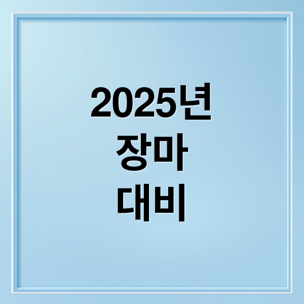 2025년
장마
대비 (2025년 장마기간)