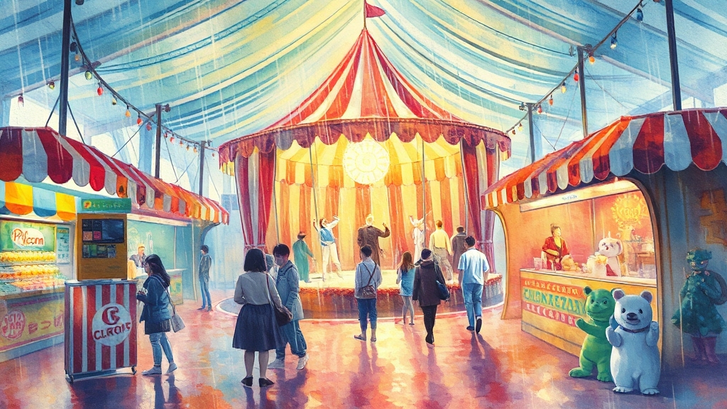 가는 길 및 부대시설 (watercolor 스타일)