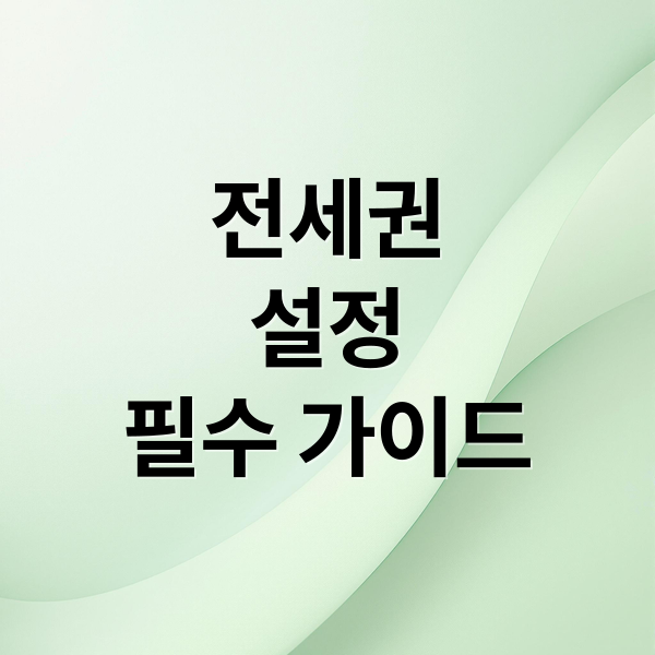 전세권
설정
필수 가이드 (전세권 설정비용 계산)