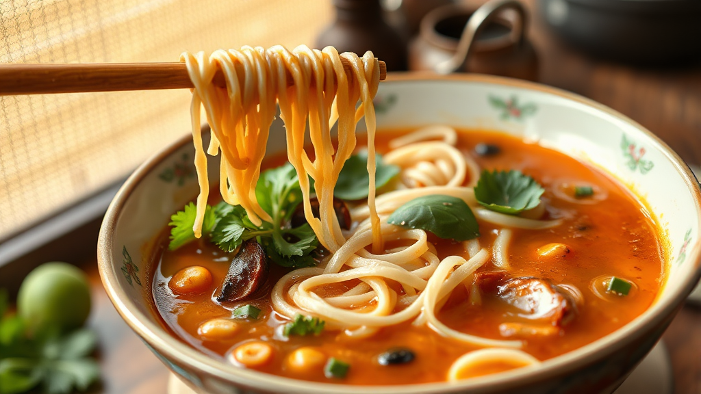 라면, 더 건강하게 즐기는 비법 (realistic 스타일)