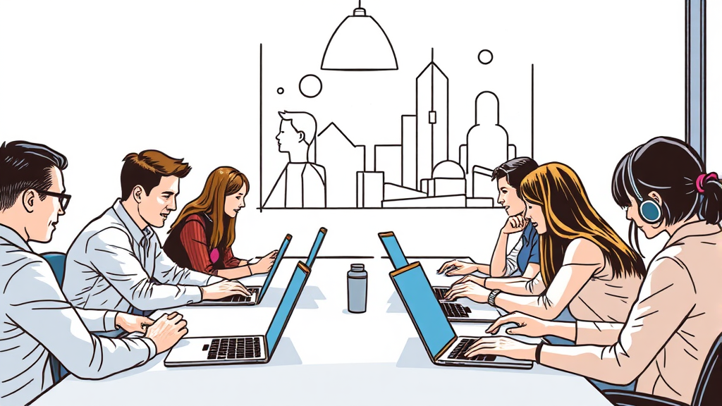 노트북 렌탈 활용 목적 및 장점 (illustration 스타일)